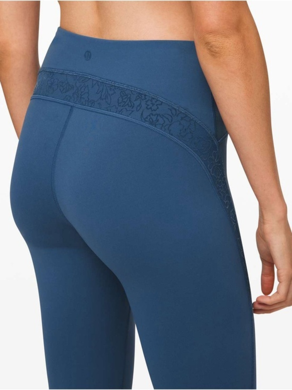 Lululemon Wunder Under Crop High-Rise 21" *Flocked Everlux Code Blue Size 4